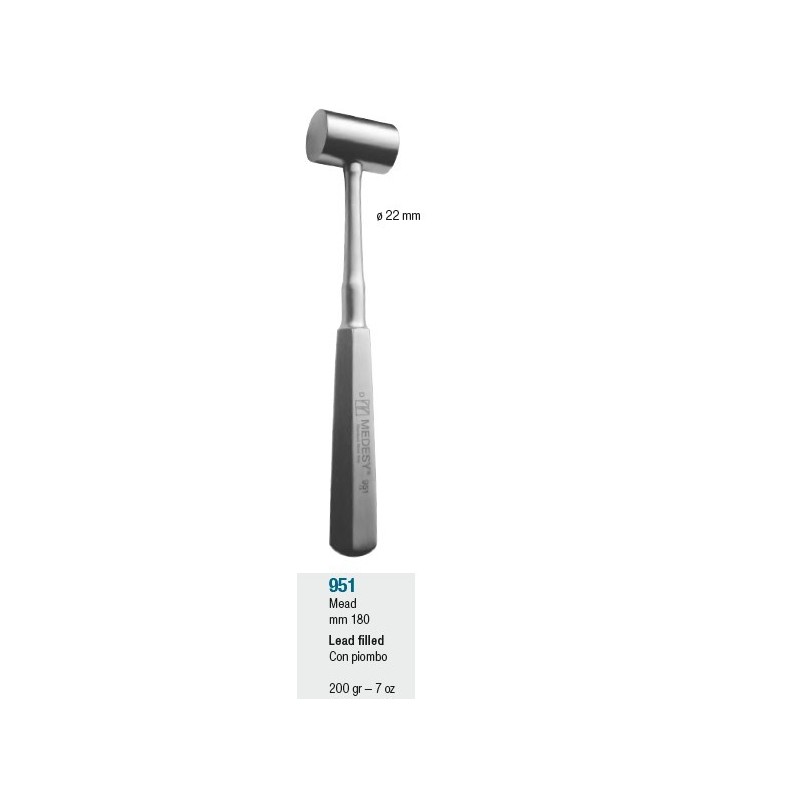 Implantology malleus, lead filled "Partsch" - ø 22 mm / 170 g