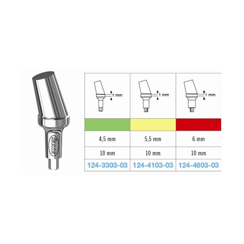 Pre-inclined 15° abutment, large platform