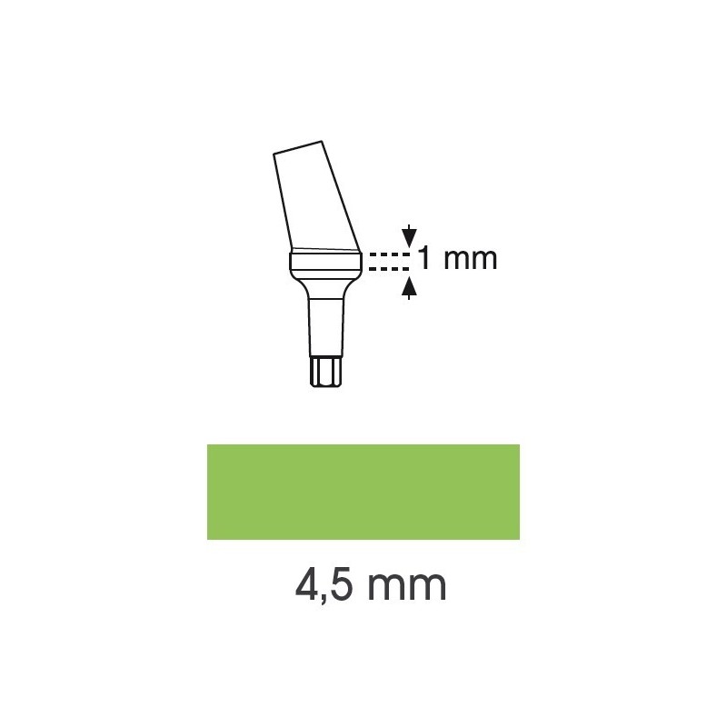 Pre-inclined 15° abutment, large platform Pre-inclined 15° abutment, large platform