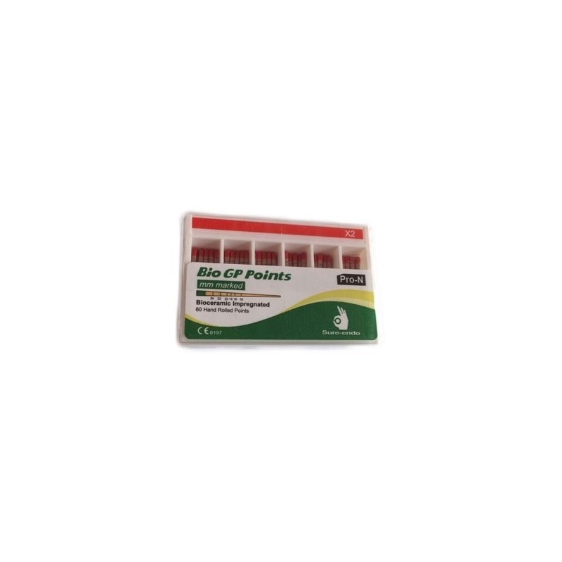 Gutta-percha bioceramics for ProTaper Next, length marked - box 60 pcs. Gutta-percha bioceramics for ProTaper Next, length marked - box 60 pcs.