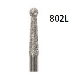Diamond bur - ball with long addition 802L, turbine FG
