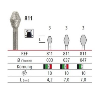 Diamond bur - keg 811, turbine FG