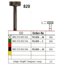 Diamond bur - wide disk 820, turbine FG