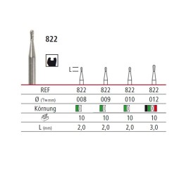 Diamond bur pear - 822, turbine FG