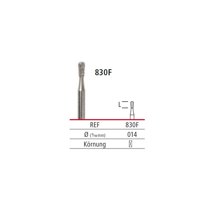 Diamond bur - pear 830F, turbine FG
