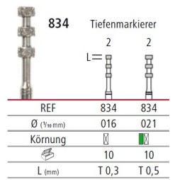 Diamond bur -  depth marker 834, turbine FG