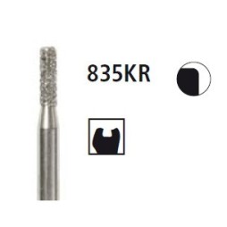 Diamond bur - short cylinder, round edge 835KR, turbine FG