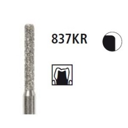 Diamond bur - long cylinder round edge 837KR, turbine FG