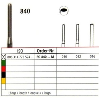 Diamond bur - cylinder active end 840, turbine FG
