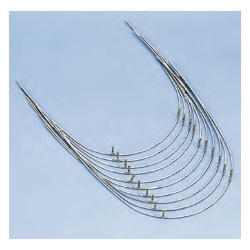 Spring hard archwire with hooks 019х025", lower