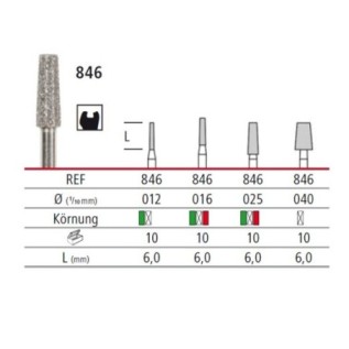 Diamond bur - truncated cone 846, turbine FG