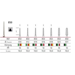 Diamond bur - round end cone 850, turbine FG