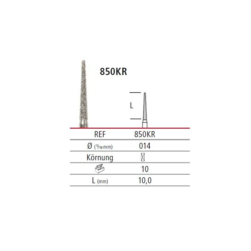 Diamond bur - cone round edge 850KR, turbine FG