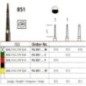Diamond bur - cone with safety tip 851, turbine FG