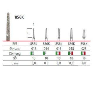 Diamond bur - cone round end 856K, turbine FG