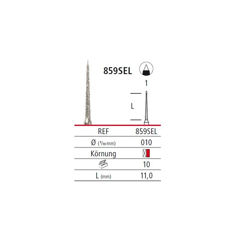 Diamond bur - cone safety apex 859SEL, turbine FG
