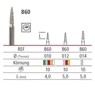 Diamond bur - flame 860, turbine FG