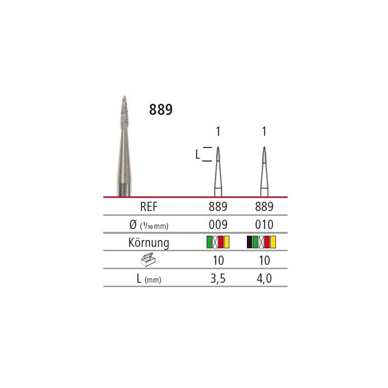 Diamond bur - flame 889, turbine FG