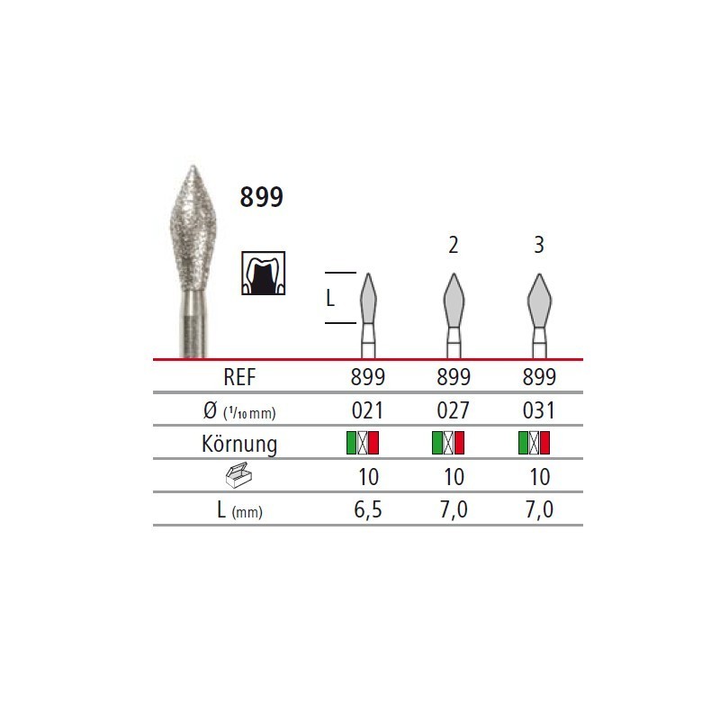 Diamond bur - big flame 899, turbine FG