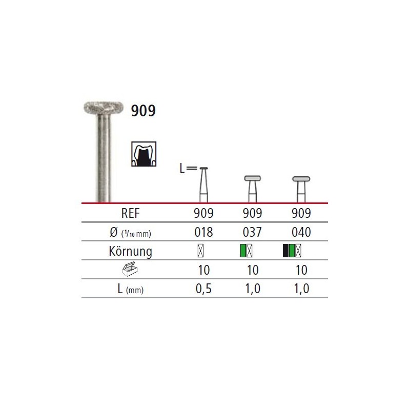 Diamond bur - disk 909, turbine FG