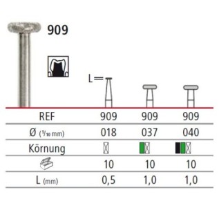 Diamond bur - disk 909, turbine FG
