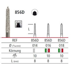 Diamond bur - cone with guide pin 856D, turbine FG