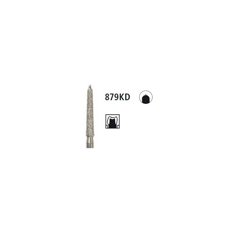 Diamond bur - cone with guide pin 879KD, turbinbe FG