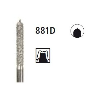 Diamond bur - cylinder with guide pin 881D, turbine FG