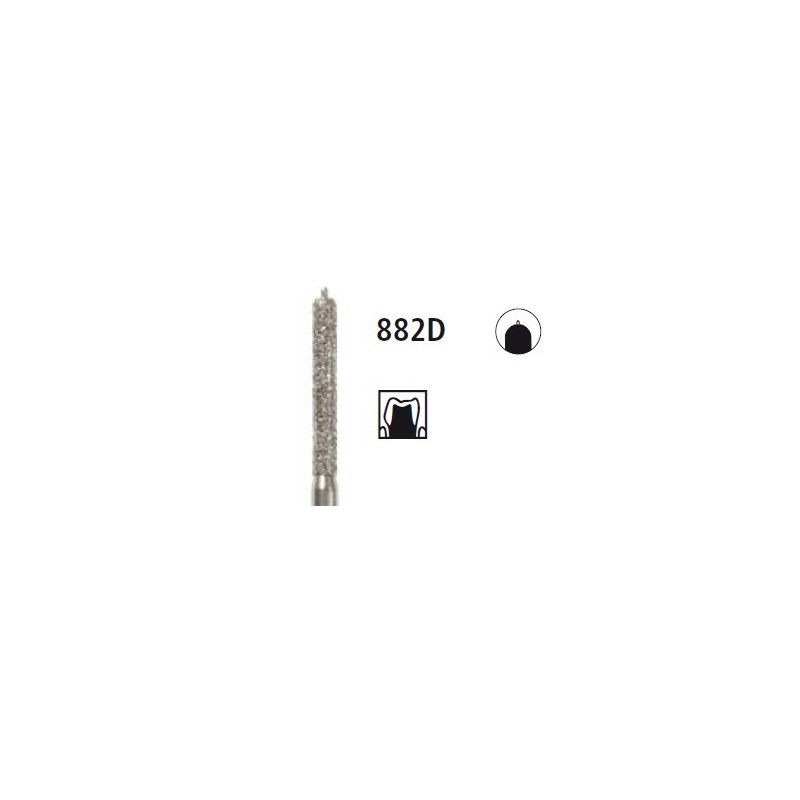 Diamond bur - cylinder with guide pin 882D, turbine FG