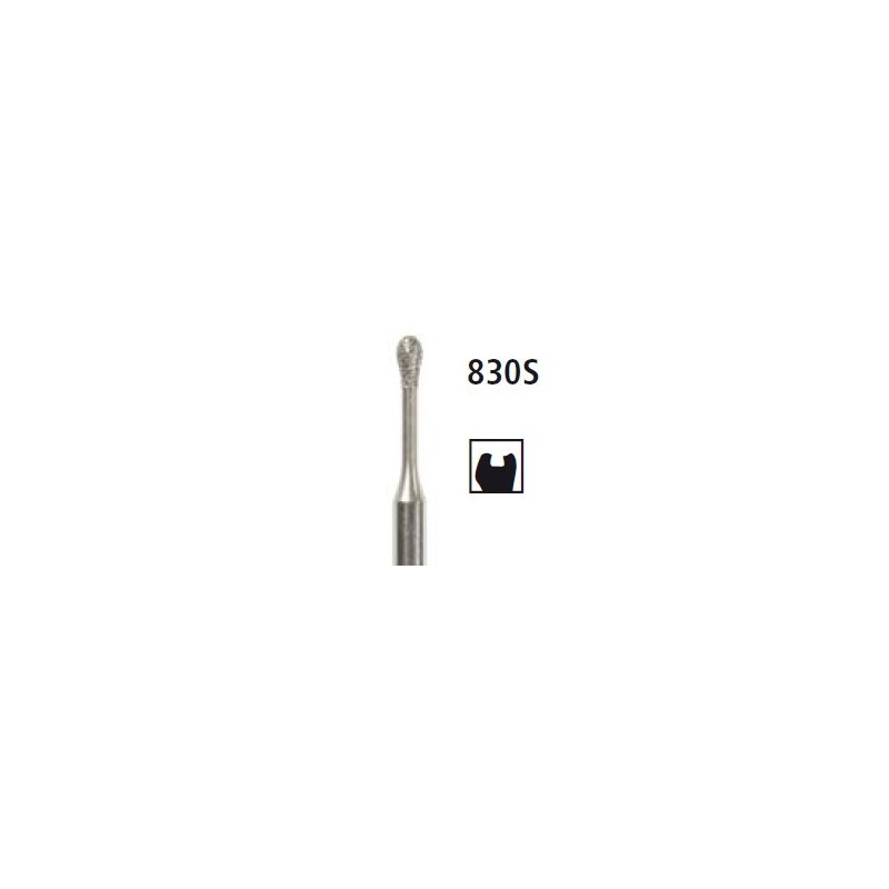 Diamond bur for micropreparation - inverted pear 830RS, turbine FG