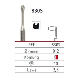 Диамантен борер - за микропрепарация 830S, турбинен