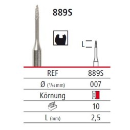 Diamond bur for micropreparation - flame 889S, turbine FG