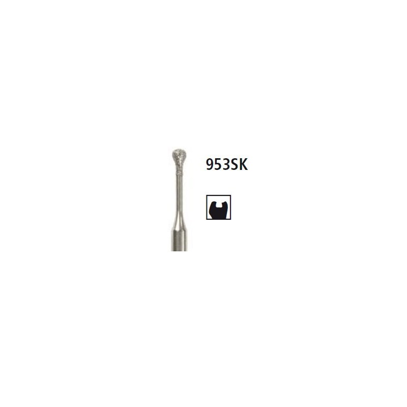 Diamond bur for micropreparation - pear 953SK, turbine FG