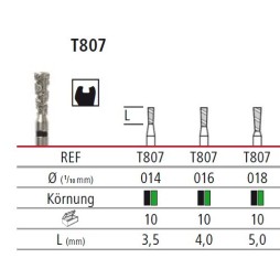 Diamond bur -  inverted cone Turbo T807, turbine FG