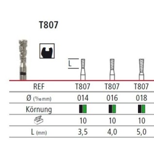Diamond bur -  inverted cone Turbo T807, turbine FG