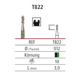 Diamond bur - inverted pear Turbo T822, turbine FG