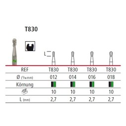 Диамантен борер - круша серия TURBO T830, турбинен