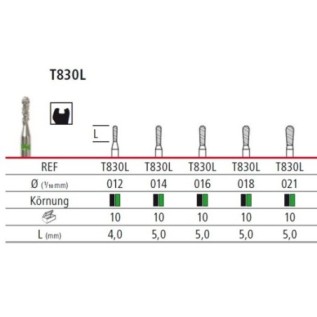 Diamond bur - pear Turbo T830L, turbine FG