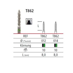 Diamond bur - flame TURBO T862, turbine FG