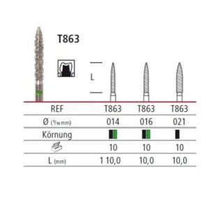 Diamond bur - flame TURBO T863, turbine FG