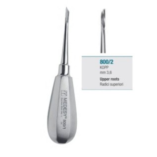 Elevator twisted for upper roots KOPP - 3,6 mm