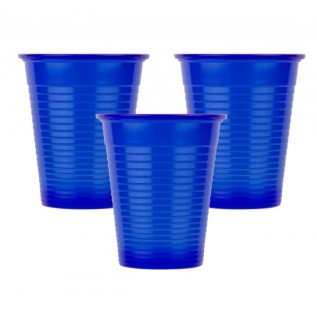 Single use colored dental cups.