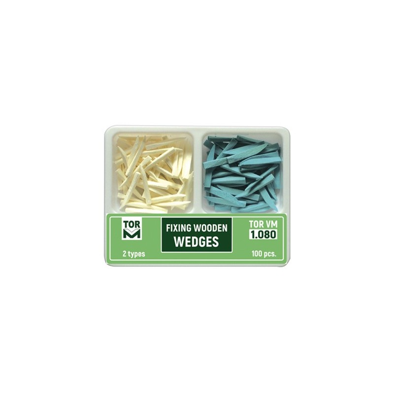 Fixing wooden wedges (2 sizes X 50 pcs) - pack 100 pcs.