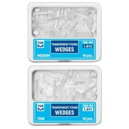Transparent fixing wedges in box of 40 pcs.