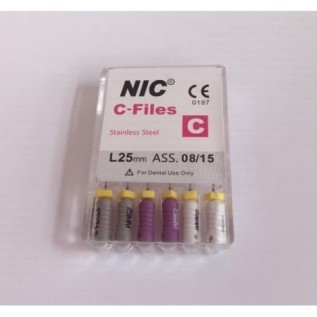 Hand S.Steel C-file 025 mm NIC - box 6 pcs.
