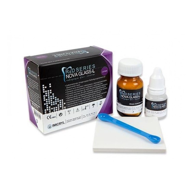 Glass-ionomer Nova Glass L Luting cement - pow/liq 35 g/15 ml Glass-ionomer Nova Glass L Luting cement - pow/liq 35 g/15 ml