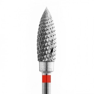 Tungsten carbide cutter, big sharped flame (5 x 13,5)mm, cross cut