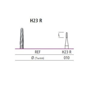 Твърдосплавен борер - фисурен (конус) H23R * HP