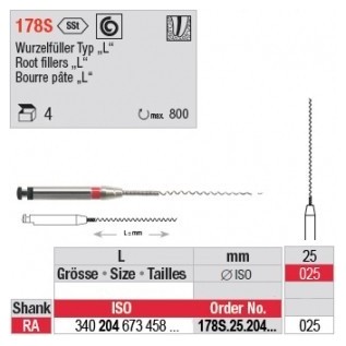 Root filler L, with coil spring 25mm